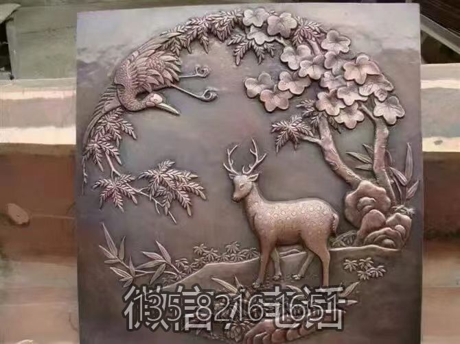 鹿鶴呈祥浮雕
