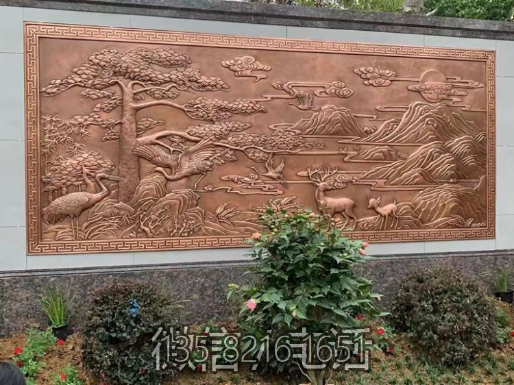 迎客松浮雕壁畫(huà)