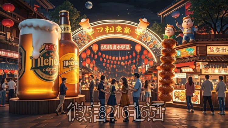 啤酒烤串發(fā)光門(mén)頭雕塑