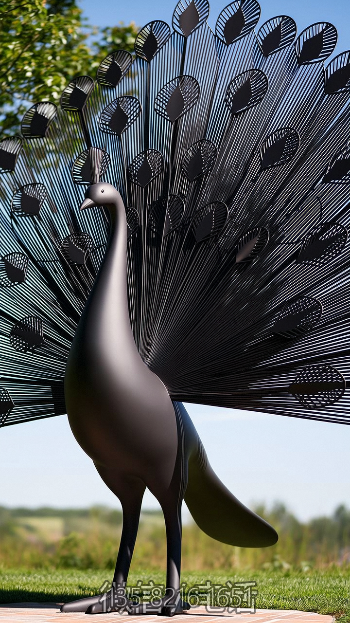 不銹鋼孔雀開屏雕塑