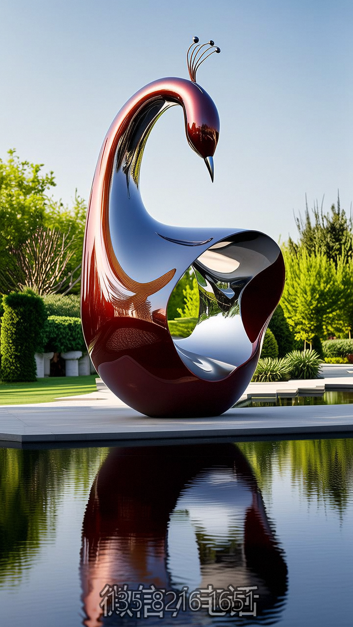 孔雀不銹鋼藝術景觀擺件