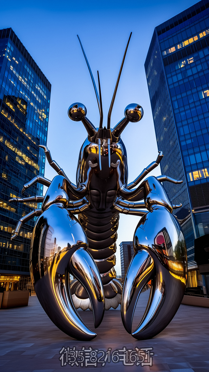 鏡面不銹鋼龍蝦雕塑