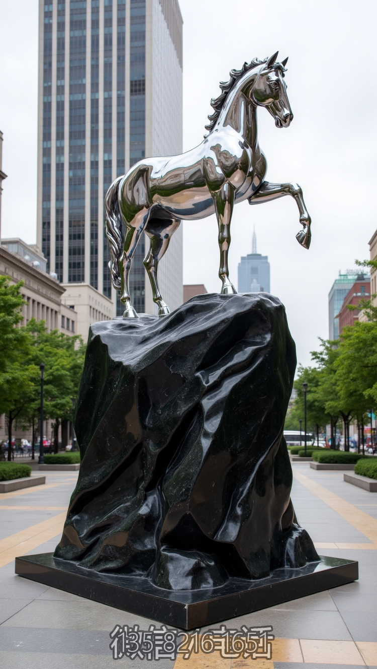 行走的馬兒不銹鋼雕塑