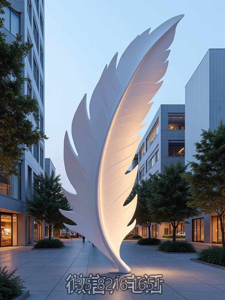 不銹鋼仿真羽毛雕塑