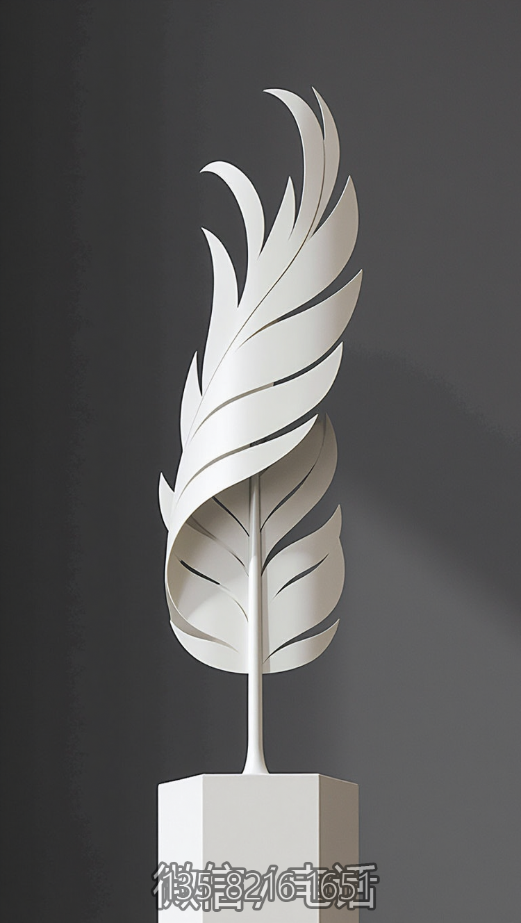 不銹鋼羽毛雕塑擺件