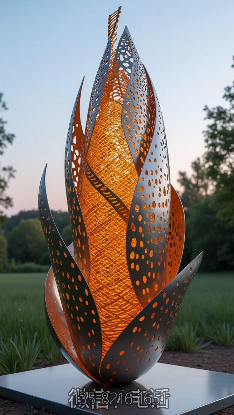 不銹鋼編織玉米鏤空造型包谷雕塑