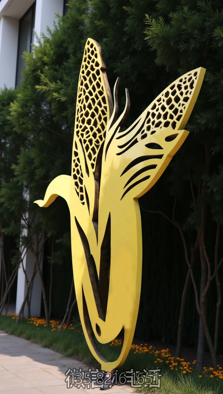 剪影不銹鋼玉米造型雕塑