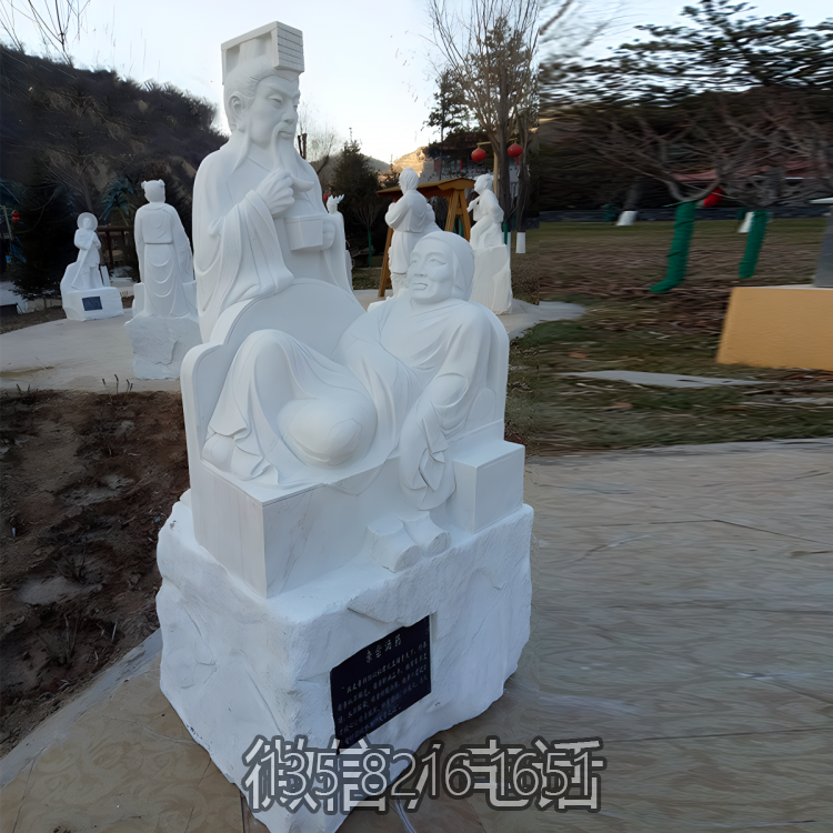 親嘗湯藥漢白玉二十四孝人物雕塑