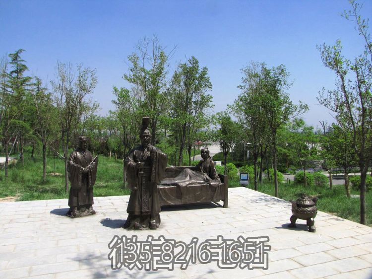 親嘗湯藥二十四孝鑄銅情景人物雕塑