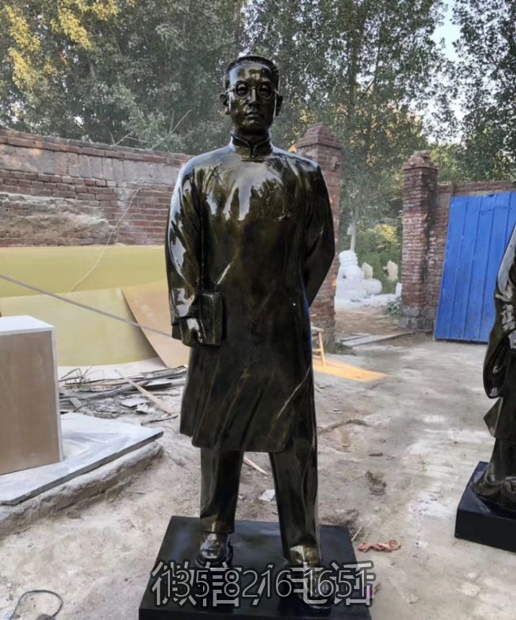 玻璃鋼仿銅校園名人教育家陶行知雕塑