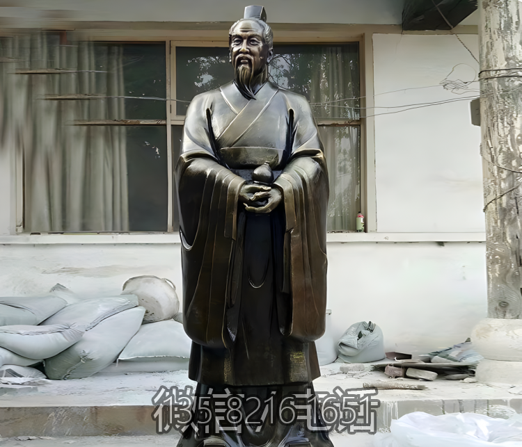玻璃鋼仿銅名人景觀古代名醫扁鵲雕塑