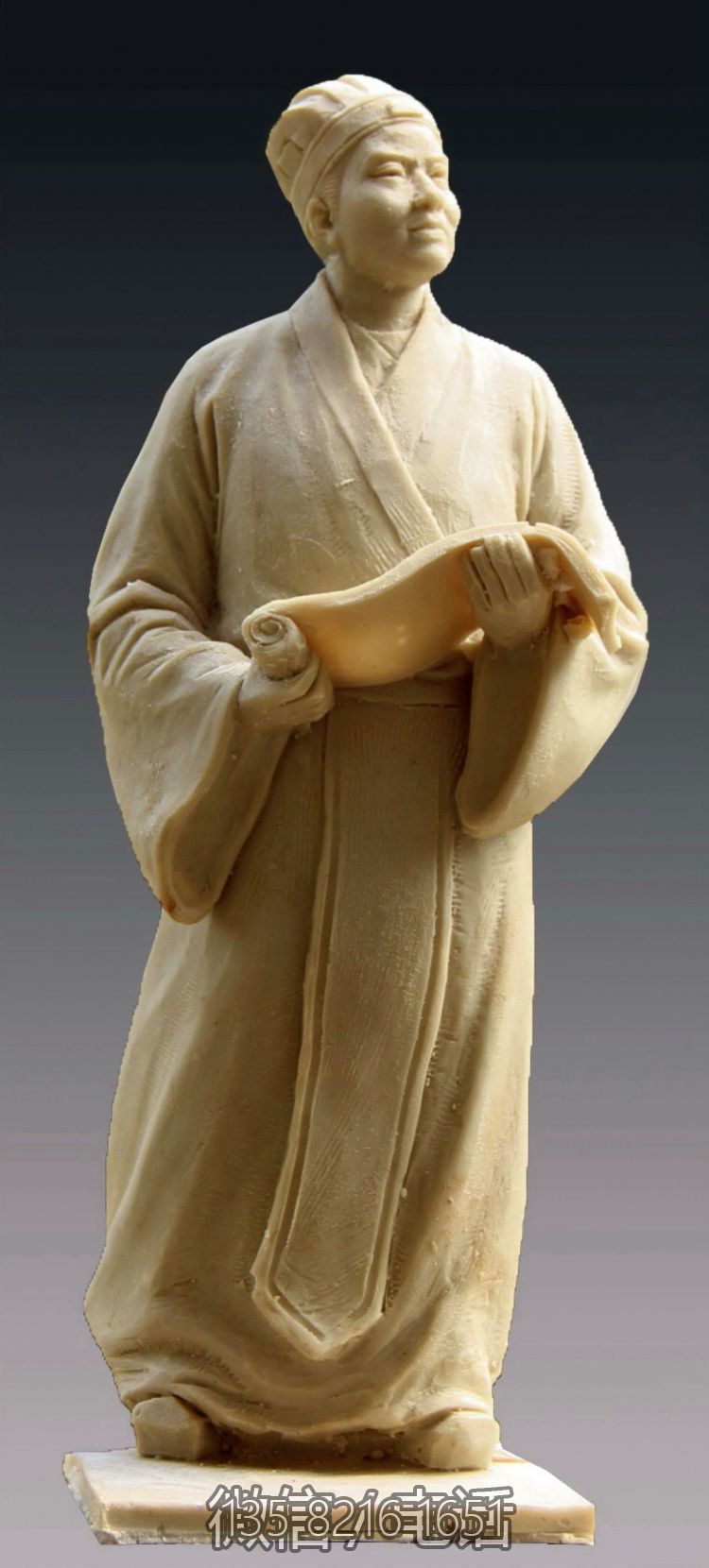 漢白玉石雕景觀歷史古代定制四大發明造紙術人物蔡倫雕塑