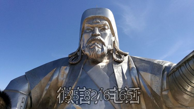 大型蒙古名人偉人不銹鋼成吉思汗雕塑