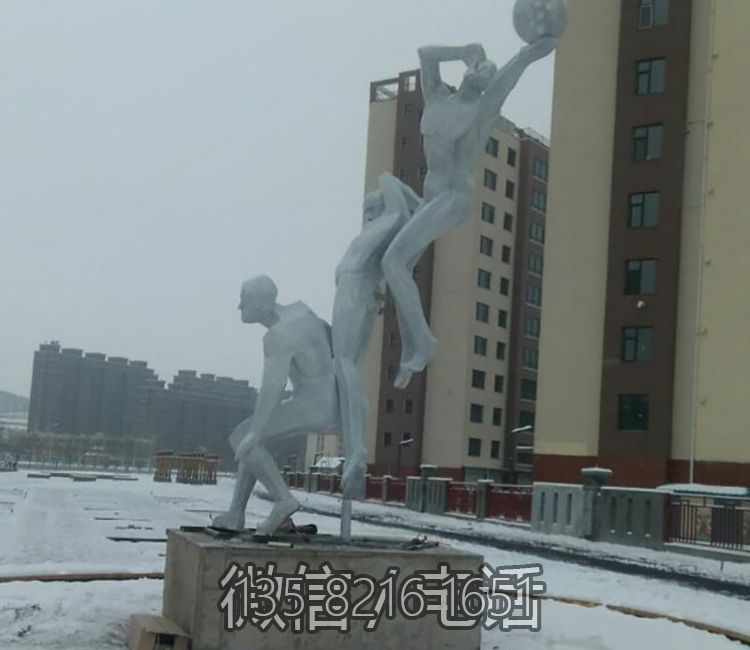 廣場景觀擺件不銹鋼抽象打籃球的運動人物雕塑