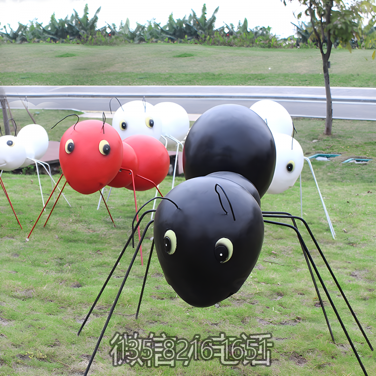 園林戶外不銹鋼抽象創(chuàng)意定制螞蟻昆蟲裝飾擺件