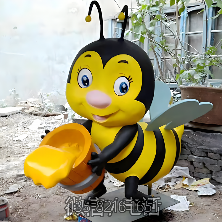 幼兒園裝飾品擺件玻璃鋼樹脂蜜蜂卡通動物擺件