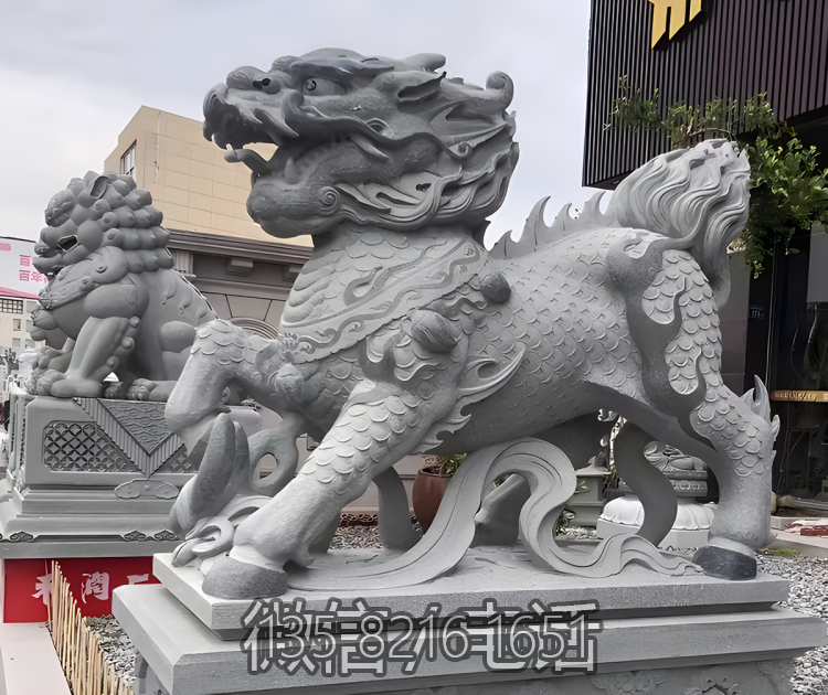 定制創意青石石雕大型神獸招財動物麒麟雕塑