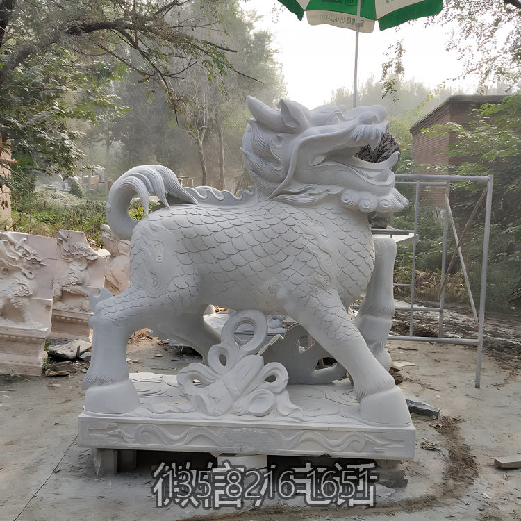 陵園大理石石辟邪動物神獸麒麟雕塑