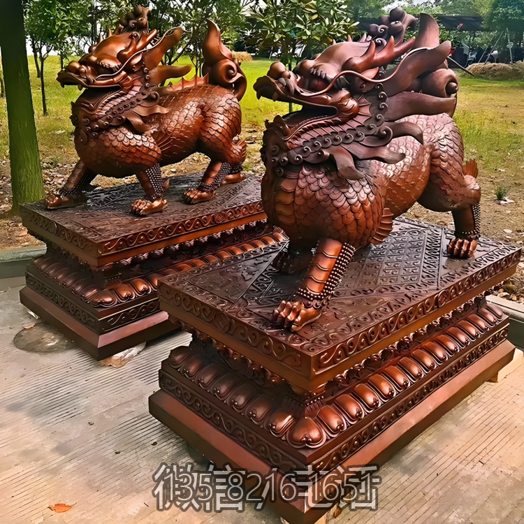 工廠大門擺件銅雕招財辟邪麒麟雕塑