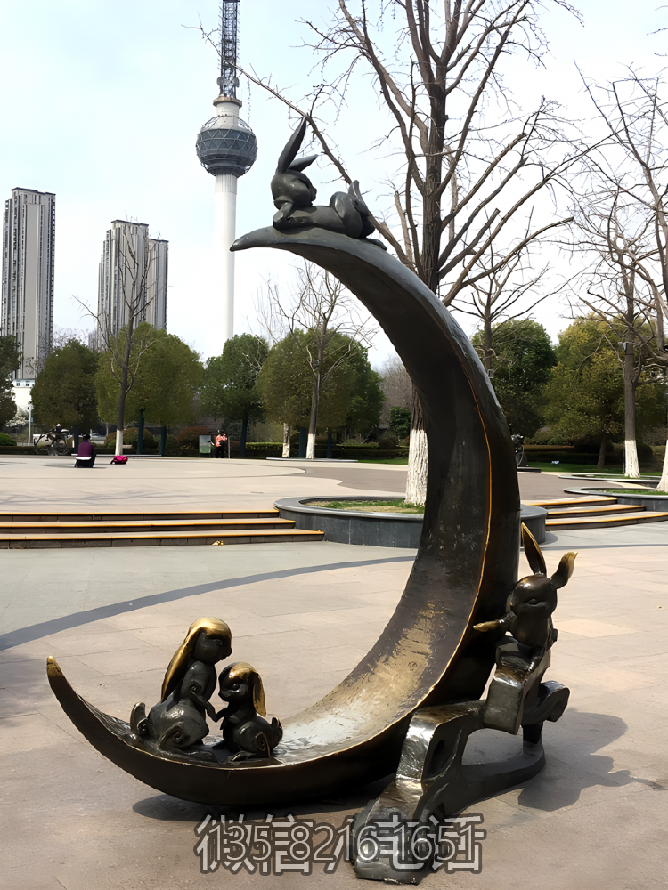 卯兔鑄銅十二生肖動物銅雕