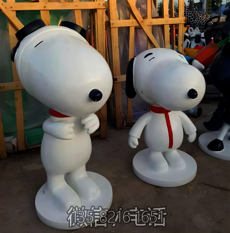 花園造景創意玻璃鋼卡通動物擺件Snoopy雕塑