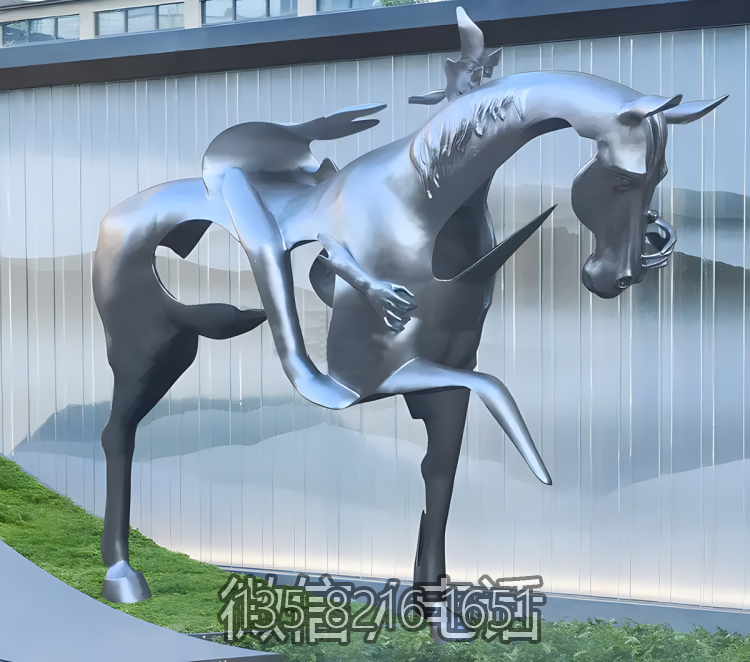 公園景觀裝飾擺件不銹鋼創意藝術定制動物抽象馬雕塑