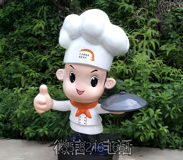 玻璃鋼卡通小廚師雕塑