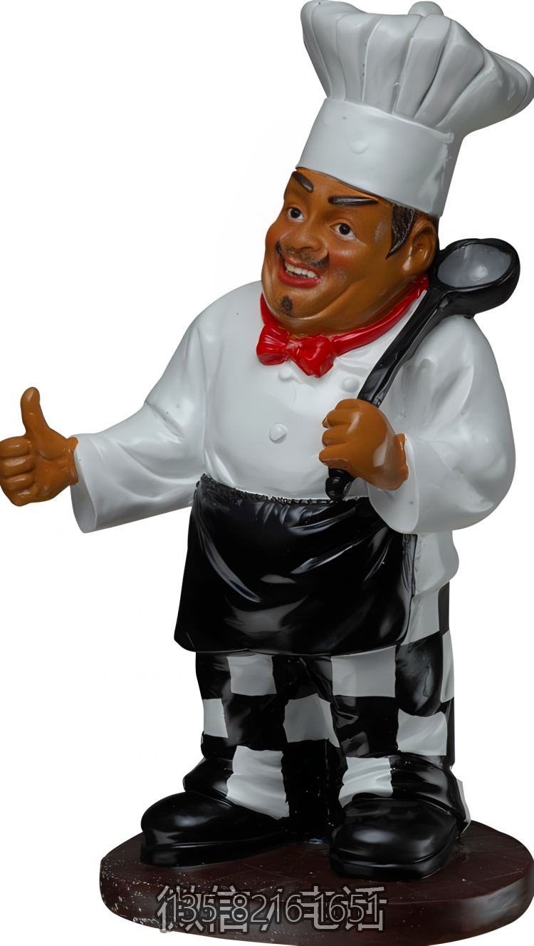 美陳裝飾擺件玻璃鋼卡通廚師雕塑