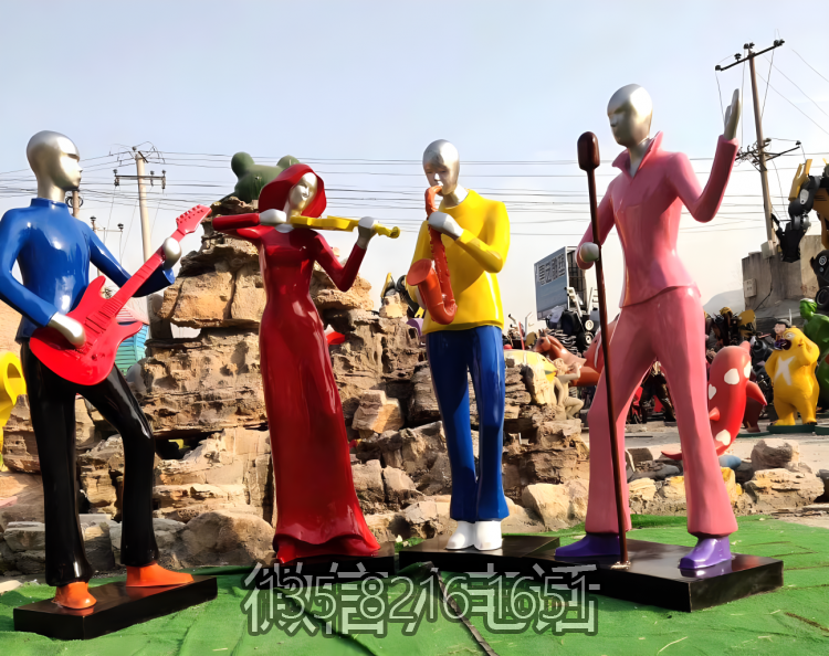 玻璃鋼公園音樂(lè)人物雕塑
