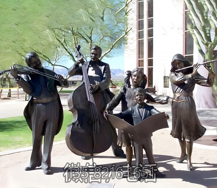 樂隊演奏園林景觀公園小品銅雕雕塑