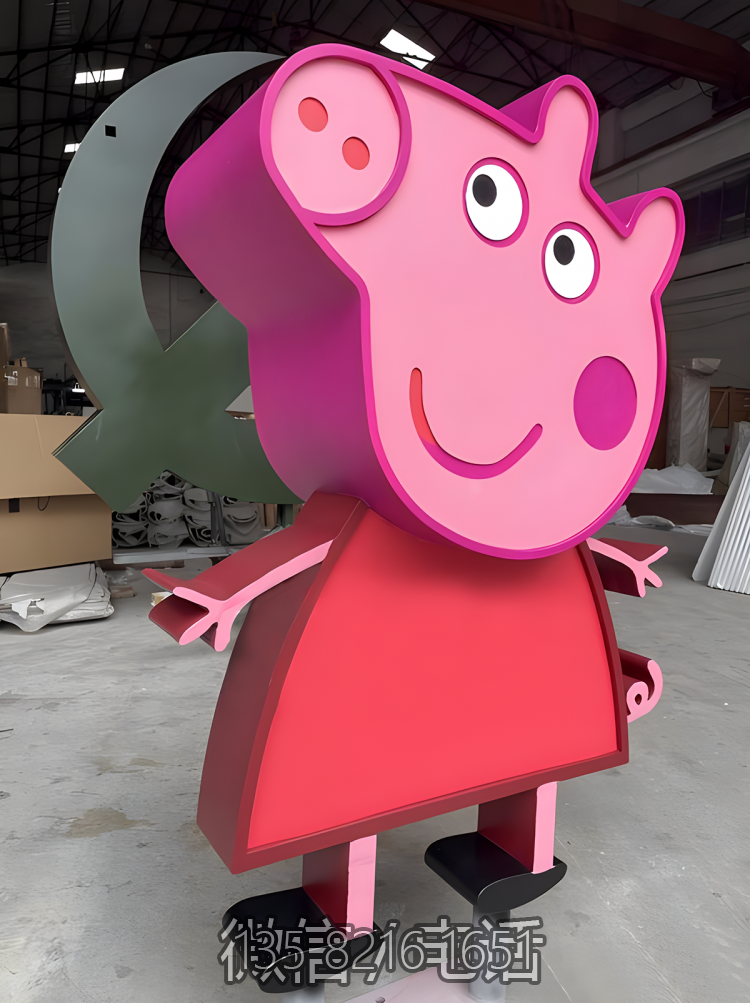 不銹鋼定制動物擺件動畫片小豬佩奇雕塑