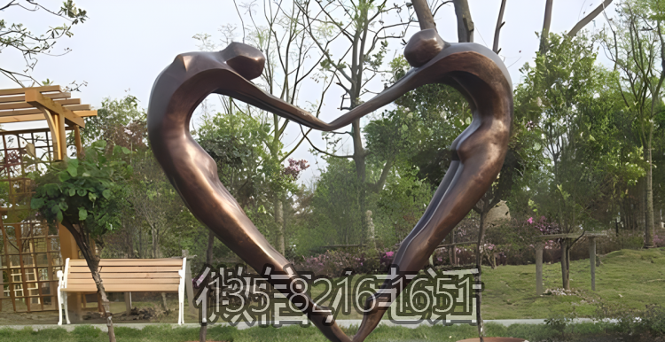 玻璃鋼抽象跳舞男女人物雕塑