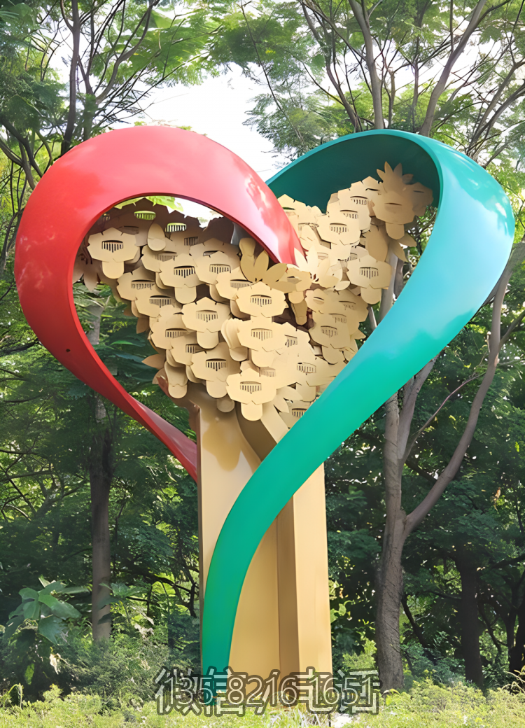 不銹鋼愛心景觀雕塑