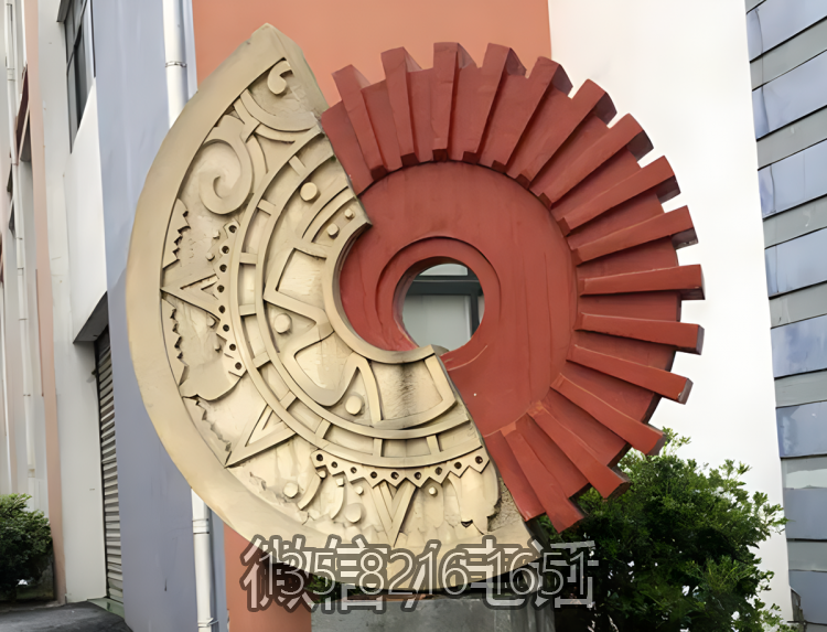 抽象不銹鋼齒輪造型景觀雕塑