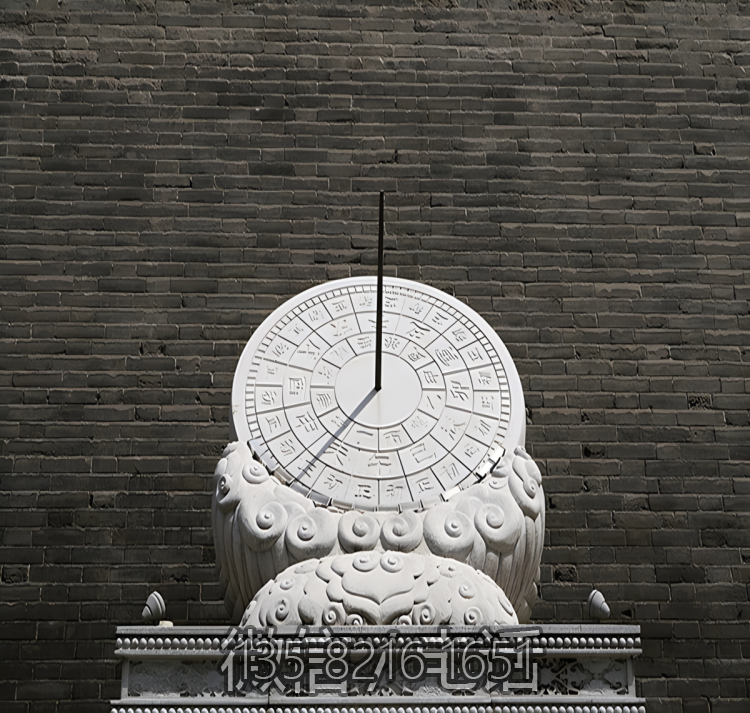 古代計時器日晷石雕漢白玉