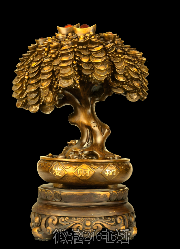 搖錢樹鑄銅雕塑擺件