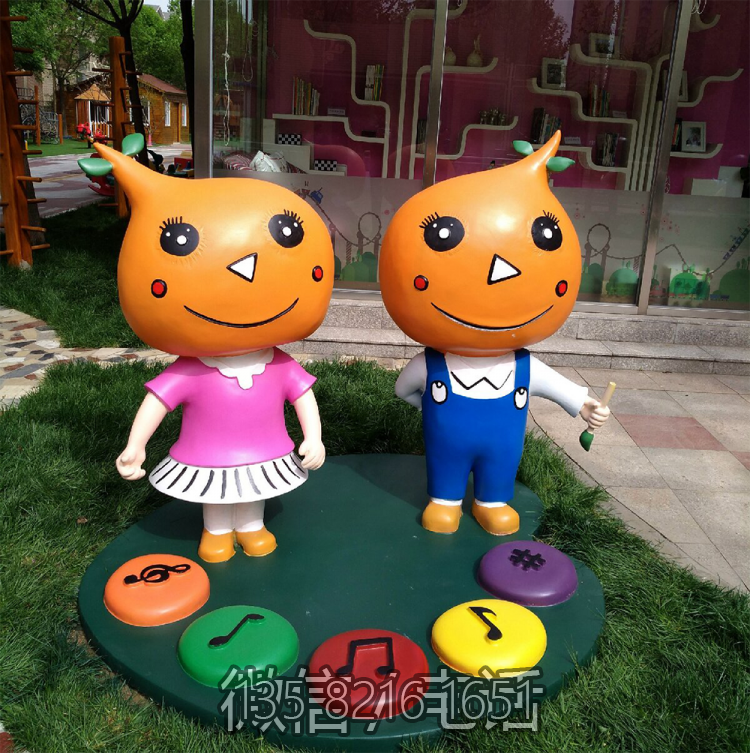 玻璃鋼豆芽公仔卡通雕塑