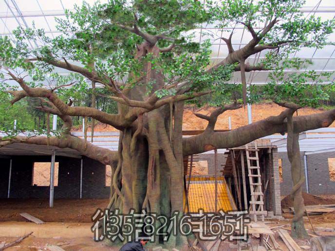 玻璃鋼、泡沫、水泥，仿真大樹雕塑