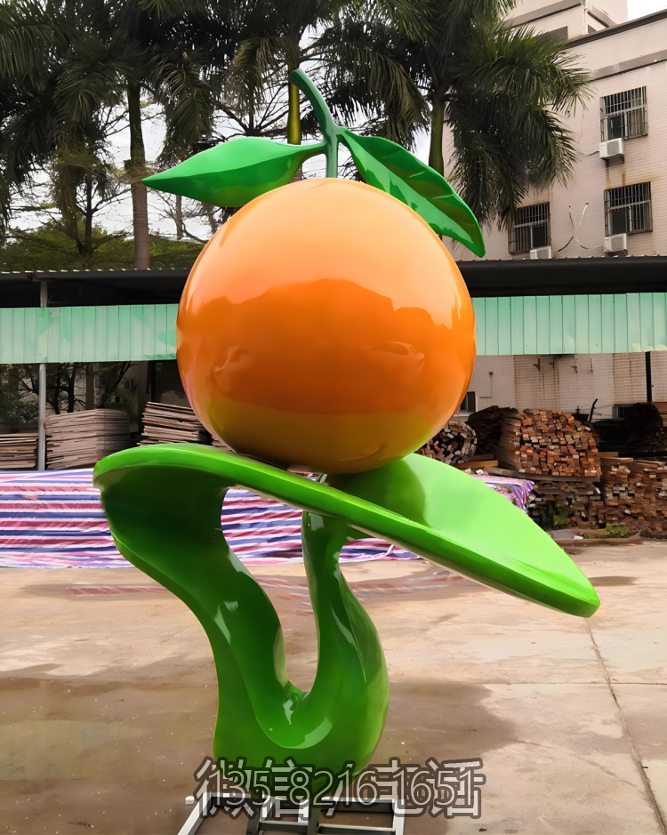 不銹鋼橘子景觀雕塑