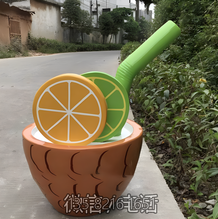 玻璃鋼卡通造型冷飲美陳雕塑