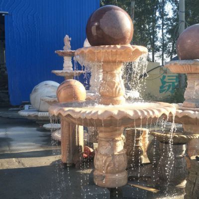 風水球石雕流水水缽