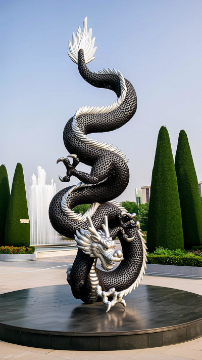 不銹鋼生肖龍辰龍景觀雕塑