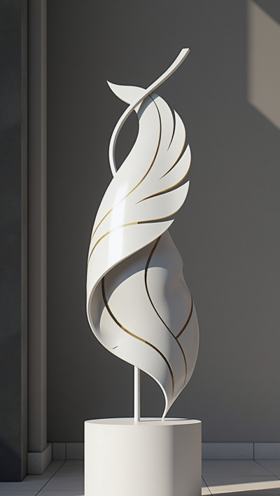 室內(nèi)裝飾藝術(shù)羽毛不銹鋼雕塑