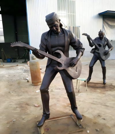 樂隊吉他手鑄銅音樂主題人物銅雕