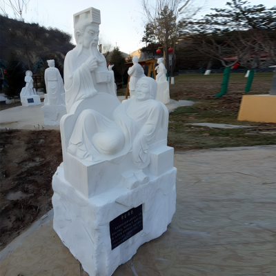 親嘗湯藥漢白玉二十四孝人物雕塑