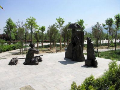 嚙指痛心二十四孝鑄銅情景人物雕塑