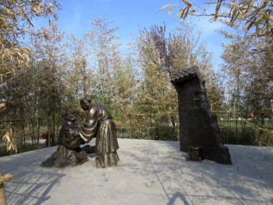 棄官尋母二十四孝鑄銅情景人物雕塑