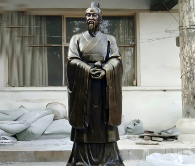 玻璃鋼仿銅名人景觀古代名醫(yī)扁鵲雕塑