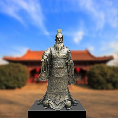 景區園林景觀歷史名人擺件玻璃鋼仿銅秦始皇嬴政雕塑