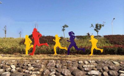 戶外景區(qū)擺件剪影不銹鋼運(yùn)動(dòng)跑步人物雕塑擺件